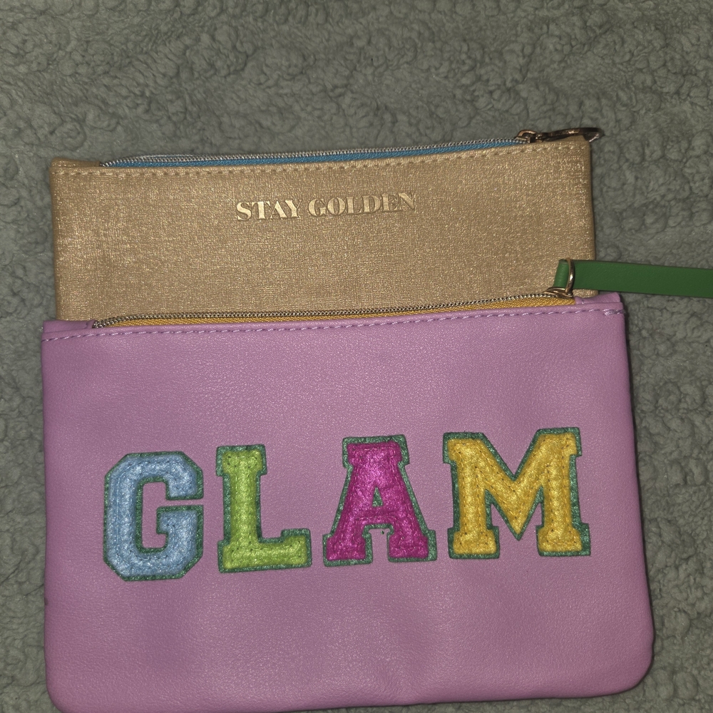 Glam Pink and Gold Pouch Set